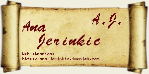 Ana Jerinkić vizit kartica